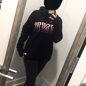 PINK Milky way Sweatshirt - Black & Peach